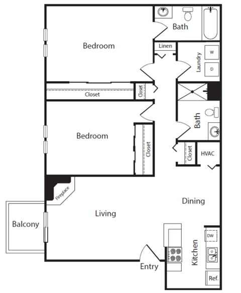 a floor plan of a house with a bedroom and a living room